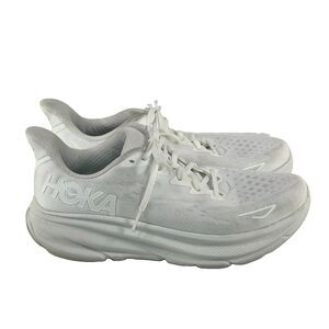 Hoka One One Clifton 9 Women's Size 10.5B Triple White Running Shoes Sneakers
